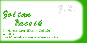 zoltan macsik business card