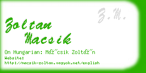 zoltan macsik business card